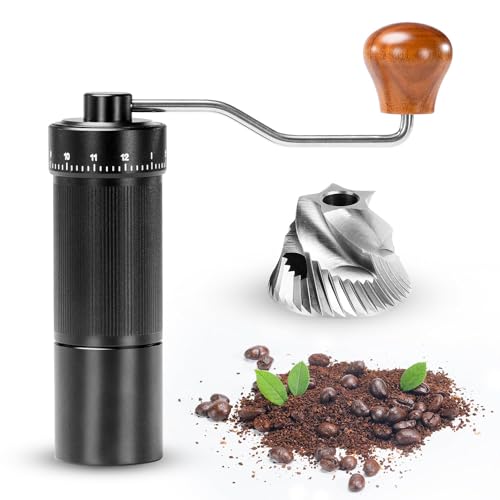 Badelite Manual Coffee Grinder with Stainless Steel Conical Burrs, External Adjustable Settings, and Ergonomic Handle