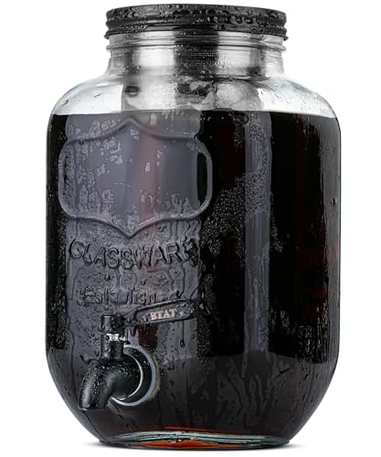 BTaT 1-Gallon Cold Brew Coffee Maker with stainless steel spigot and removable fine mesh filter, designed for easy brewing and serving, ideal for home or office use