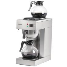 Commercial 12-Cup Coffee Maker with Stainless Steel Finish and Dual Warmers - Perfect for Cafes and Restaurants