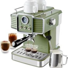 15-Bar Espresso Coffee Machine with Milk Frother and 54 Oz Removable Water Tank – Perfect for Home Brewing