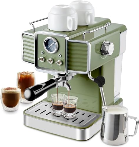 15-Bar Espresso Coffee Machine with Milk Frother and 54 Oz Removable Water Tank – Perfect for Home Brewing