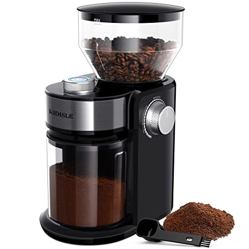 Electric Burr Coffee Grinder - Stainless Steel with 16 Grind Settings and 2-14 Cup Selector for Espresso, Drip Coffee, and French Press