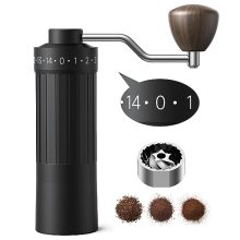 Portable MIFEEL Manual Coffee Grinder with Adjustable Coarseness and Stainless Steel Burr, ideal for Travel, Camping, and Office Use