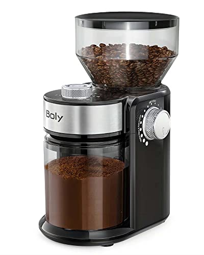 Electric Adjustable Mill Coffee Bean Grinder - Black with 18 Grind Settings and Customizable Quantity for Espresso, Drip Coffee, and French Press