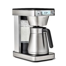 OXO Brew 12-Cup Coffee Maker in silver with thermal carafe, podless single-serve option, and precision brewing controls for flavorful coffee