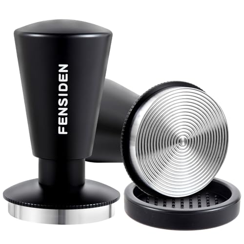 FENSIDEN 58mm Espresso Tamper - Spring-Loaded Calibration with Stainless Steel Base for Consistent Coffee Tamping