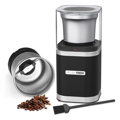 Electric Coffee Grinder with One-Touch Control – Stainless Steel Blades, 12-Cup Capacity, Large Grinding Cup, and Dishwasher Safe Parts