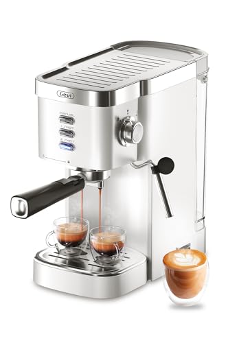 Gevi 20 Bar High Pressure Espresso Machine with Milk Frother and NTC Temperature Control – Compact Coffee Maker for Home Use