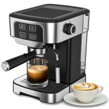 ML-KOFY 20 Bar Espresso Machine with Milk Frother Steam Wand – Compact Professional Coffee Maker in Stainless Steel