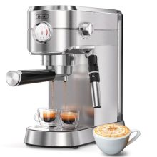 Gevi 20 Bar Espresso Machine with Automatic Milk Frother – Professional Coffee Maker in Black and Stainless Steel