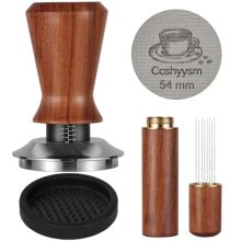 53mm Spring-Loaded Espresso Tamper with Stainless Steel Base and Distribution Tool – Includes Silicone Mat, Perfect for Breville Portafilters