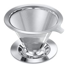 Stylish Harewu Pour Over Coffee Dripper with double mesh design, made from food-grade stainless steel, perfect for brewing 1-2 cups of coffee.