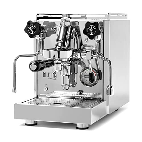 Diletta Bello Espresso Machine in Stainless Steel – Compact design with manual controls and E61 group head for café-quality espresso