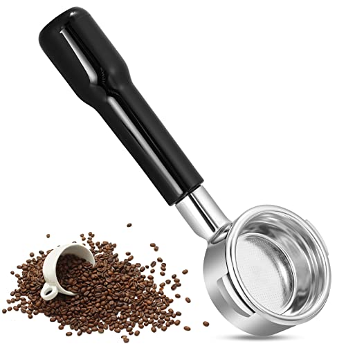 Viitech 58mm Bottomless Portafilter with Stainless Steel Filter Basket and Ergonomic ABS Handle, compatible with E61, Rocket, and Rancilio coffee machines.