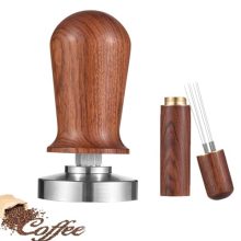 Ailgely 51mm Espresso Stirrer and Tamper Set with Calibrated Spring-Loaded Tamper and Flat Stainless Steel Base