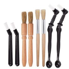 Professional Coffee Brush Set with Nylon and Wooden Brushes for Cleaning Espresso Machines and Coffee Grinders 