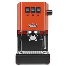 Gaggia Classic Evo Pro Espresso Machine in Lobster Red with Solid Steel Housing and Commercial Steam Wand