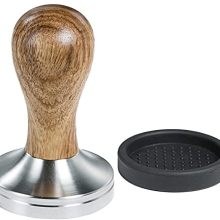 Ezebesta 51mm Coffee Tamper with Wooden Handle and Silicone Mat – Premium Stainless Steel Espresso Press for Coffee Machines