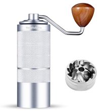 NewlukPro Manual Coffee Grinder with 24 Settings and Walnut Handle, ideal for Office, Travel, and Camping