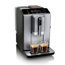 Bosch TIU20508 300 Series Fully Automatic Espresso Machine with Milk Frother, LCD Touch Panel, and Cup Warmer in Dark Silver