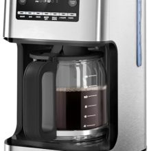 Stainless Steel Kismile 14-Cup Programmable Drip Coffee Maker with Reusable Filter, Auto Pause, and Keep Warm Function