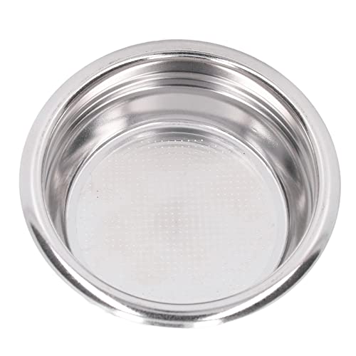 58mm Stainless Steel Espresso Filter Basket showing a porous design, ideal for 58mm portafilters, with a clean, durable stainless steel construction