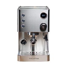 Professional-grade MiiCoffee Apex Espresso Machine with PID temperature control and commercial steam wand in brushed stainless steel