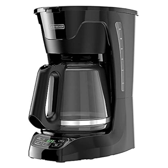 BLACK+DECKER 12-Cup Programmable Coffeemaker with Vortex Technology and Digital Controls on Kitchen Counter