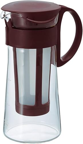 Hario Mizudashi Cold Brew Coffee Pot in Brown, 600ml Capacity, with Slender Spout and High-Quality Heatproof Glass