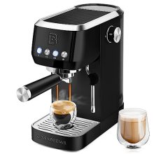 Professional 20-Bar Espresso Machine with Steam Milk Frother and 49oz Removable Water Tank - Perfect for Home and Office Use