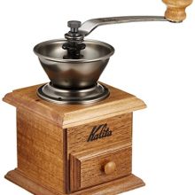 Kalita Coffee Mill Mini Mill - Compact Manual Coffee Grinder with Hard Cast Iron Cutter and Rubber Wood Body