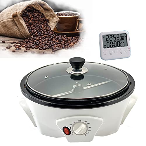 GIVEROO 500g Coffee Bean Roaster with transparent glass cover, non-stick pot, and adjustable temperature control for home and cafe use