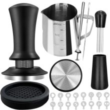 HahaGo 22-Piece Coffee Tamper Set with 51mm Tamper, WDT Tool, 350ml Frothing Pitcher