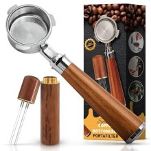 53.3mm Coffee Tamper with Titanium Coating and Spring-Loaded Calibration - Ergonomic Anodized Aluminum Handle for 54mm Portafilters