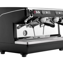 Nuova Simonelli Appia 2 Group Semi-Automatic Espresso Machine with Cool Touch Wands and Push Pull Steam in a Professional Café Setting