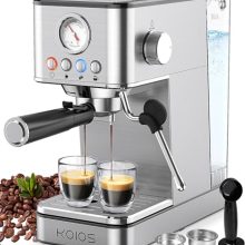 KOIOS 20 Bar Semi-Automatic Espresso Machine with Foaming Steam Wand and PID Control – Stylish and Functional Coffee Maker for Home Use