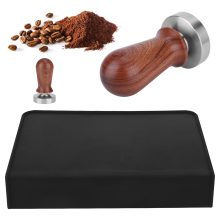 Viitech 51mm Espresso Tamper Kit – Spring-Loaded Stainless Steel with Walnut Handle, Includes Silicone Pad and Brush for Easy Cleaning and Consistent Espresso Extraction