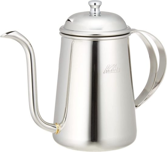 Kalita #52272 Stainless Steel Coffee Pot with fine mouth, 23.6 fl oz capacity, ideal for gas stoves