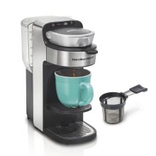 Hamilton Beach The Scoop Single Serve Coffee Maker - Brews 8-14oz Cups with 40oz Reservoir and Fast Brewing, Stainless Steel