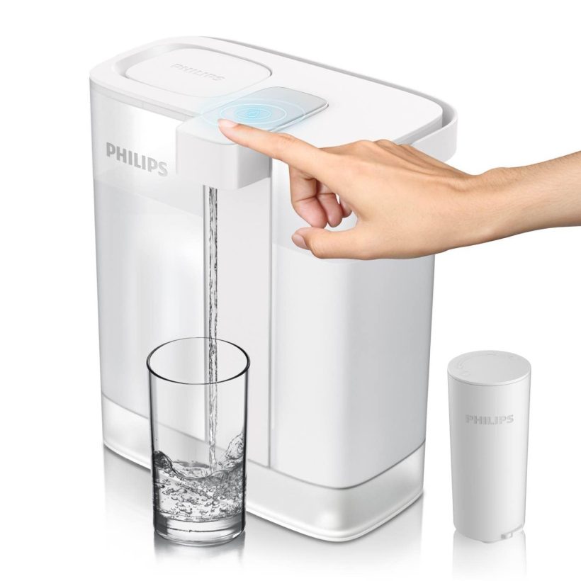 PHILIPS GoZero Instant Water Filter Pitcher – 12-Cup Capacity with Rechargeable Battery, Micro-X Clean Technology for Fast and Effective Filtration