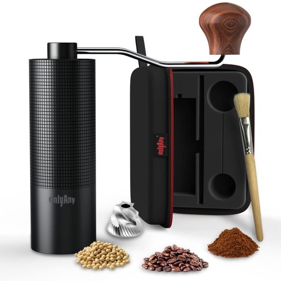 The Manual Coffee Grinder with Stainless Steel Conical Burr is perfect for coffee enthusiasts who need both functionality and convenience. Whether you’re brewing a rich espresso at home, enjoying a pour-over in the office, or preparing a French press while camping, this compact grinder ensures you get a consistently fresh grind wherever you are. Its portable design and easy cleaning make it a practical choice for both everyday use and travel. 🔧 Robust Design The Manual Coffee Grinder boasts a high-strength imported 420 stainless steel construction, ensuring exceptional durability and resistance to wear. The 38 mm high-efficiency burr and double-bearing support spindle work together to grind coffee beans with uniform precision, giving you an ideal grind every time. This robust build translates to a longer lifespan and reliable performance, even with frequent use.