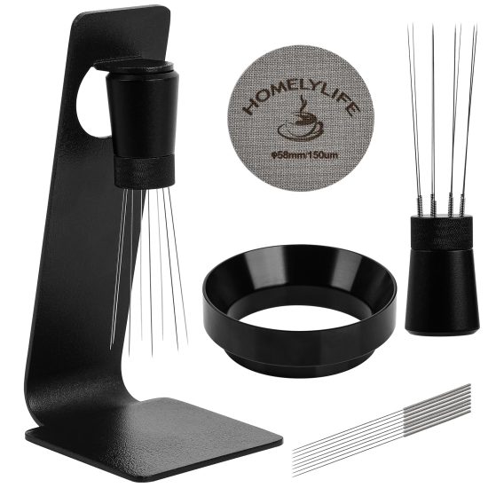 58mm Espresso Accessories Kit with WDT Tool, Puck Screen, and Dosing Funnel for Perfect Espresso Making