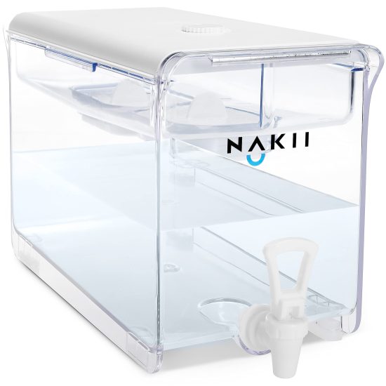 Nakii Water Filter Dispenser with NSF-Certified Filters, 18-Cup Capacity, Sleek and Space-Saving Design