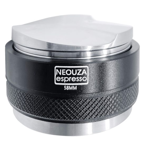 NEOUZA 58mm Coffee Distributor & Tamper 2-in-1 with dual head functionality, adjustable depth, designed to fit E61 portafilters and other espresso machines