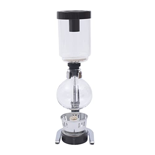 Elegant Siphon Coffee Maker with 360ml glass pot and stainless steel stand, showcasing precise brewing and easy-to-clean design, perfect for home or office use.