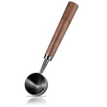 Cobee Coffee Measuring Spoon in stainless steel with a walnut handle. Features a 10g capacity, ergonomic long handle for deep jars, and a hanging hole for convenient storage.