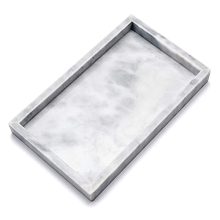 Elegant 12-inch round Noble Natural Marble Tray in cloud gray, perfect for organizing and displaying items on desktops