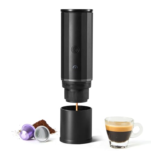 zeroHero Electric Portable Espresso Machine - Compact 15 Bar coffee maker with USB-C and car charger, perfect for travel, camping, and office use