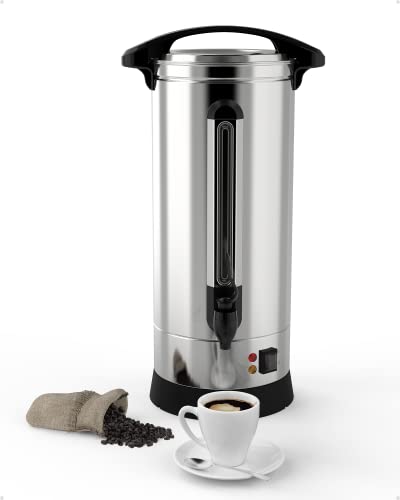 Takywep 60-Cup Stainless Steel Coffee Urn – Large Capacity Hot Beverage Dispenser for Events and Catering