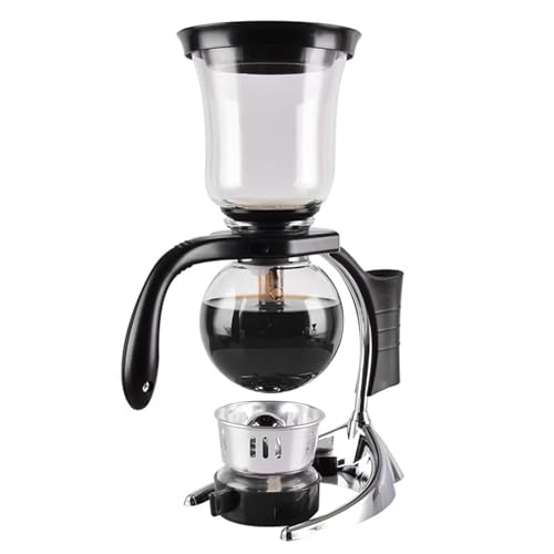 3-Cup Syphon Coffee Maker with Glass Pots and Heating Burner – Elegant Vacuum Coffee Brewer for Home Use 